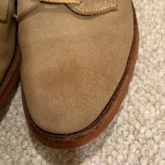 L.L.Bean Made in USA Suede Bucks Men’s 8.5 Tan Oxford Shoes - Picture 12 of 14